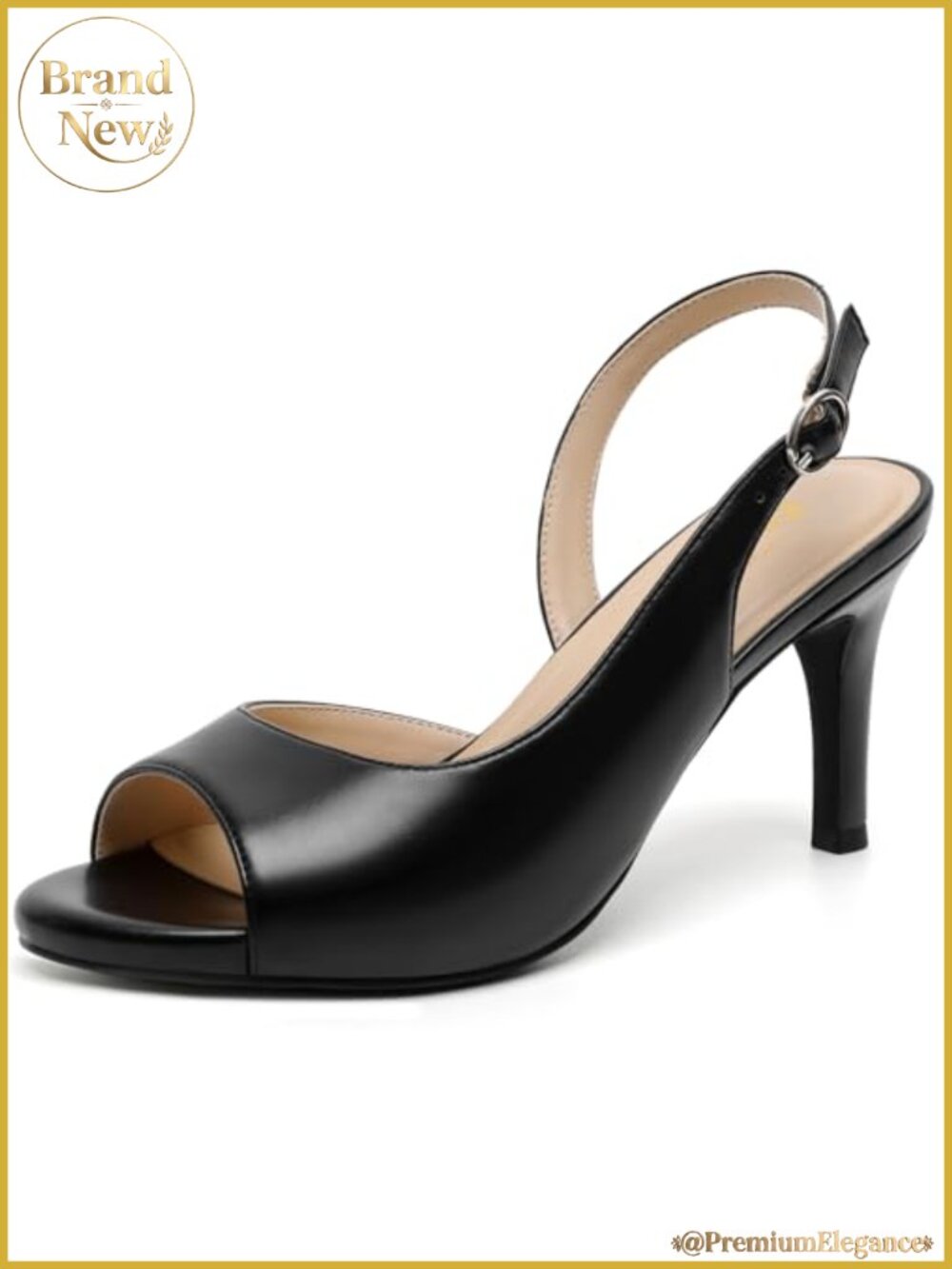 Patent Leather Block Heel Slingback Pumps Pointed Toe Chunky High Heel